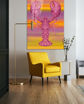 Lobster Louis pink Verticaal - Plexiglas schilderij