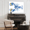 Lobster Delfts Blauw horizontaal - Plexiglas schilderij