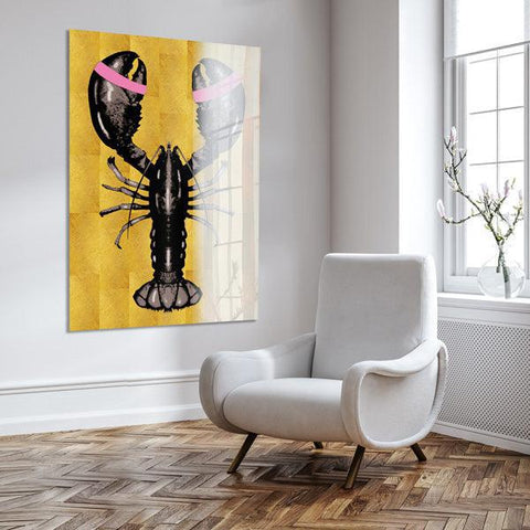 Lobster Pink Bands Verticaal- plexiglas schilderij - kunst