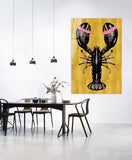 Lobster Pink Bands Verticaal - Plexiglas schilderij