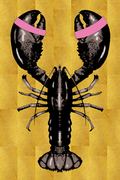 Lobster Gold Verticaal - Plexiglas schilderij