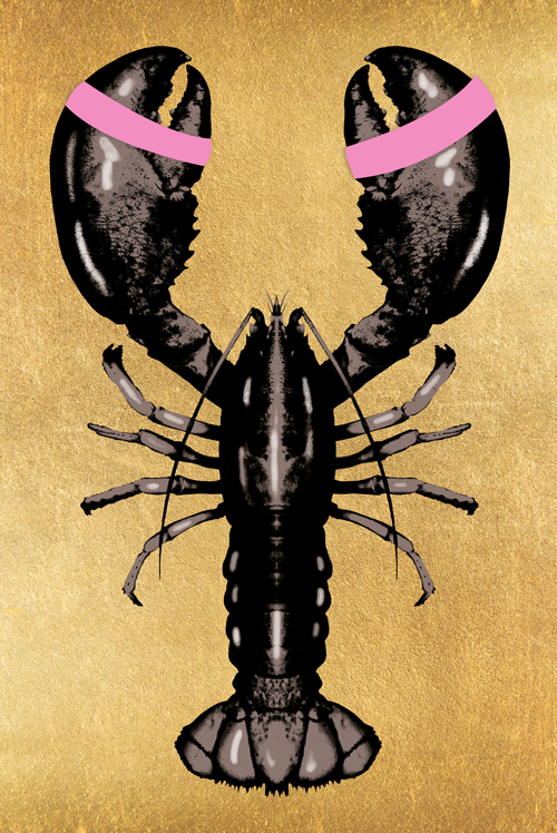 Lobster Royal Pink Verticaal - Plexiglas schilderij