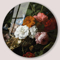 Vintage Flowers Round - Plexiglas schilderij