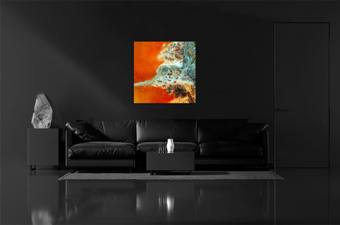 Orange wave - Abstract schilderij- plexiglas schilderij - kunst