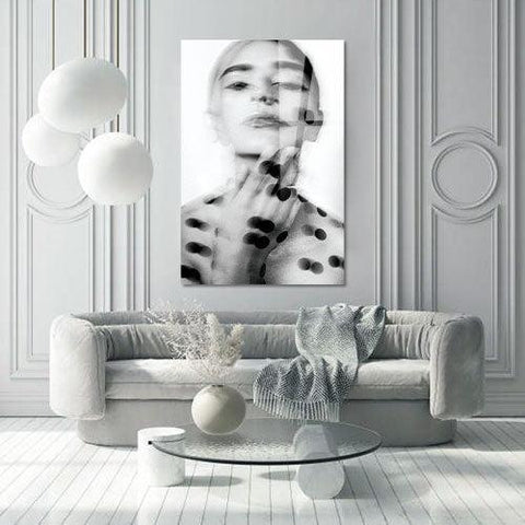 Polkadot - Zwart wit schilderij- plexiglas schilderij - kunst