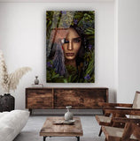 Paradise Girl - Bloemen schilderij- plexiglas schilderij - kunst