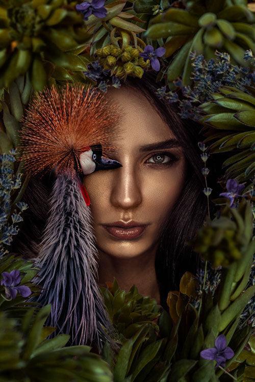 Paradise Girl - Bloemen schilderij- plexiglas schilderij - kunst