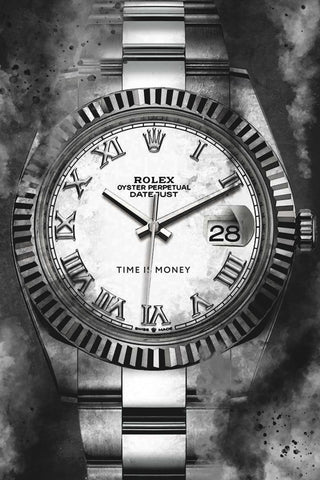 Time is Money - Zwart wit schilderij- plexiglas schilderij - kunst