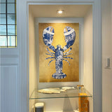Lobster Royal Blue- plexiglas schilderij met een kreeft - kunst