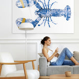 Lobster Delfts Blauw horizontaal - Plexiglas schilderij