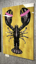 Lobster Gold Verticaal - Plexiglas schilderij